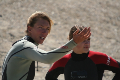 Surfles bij de surfschool in Koksijde